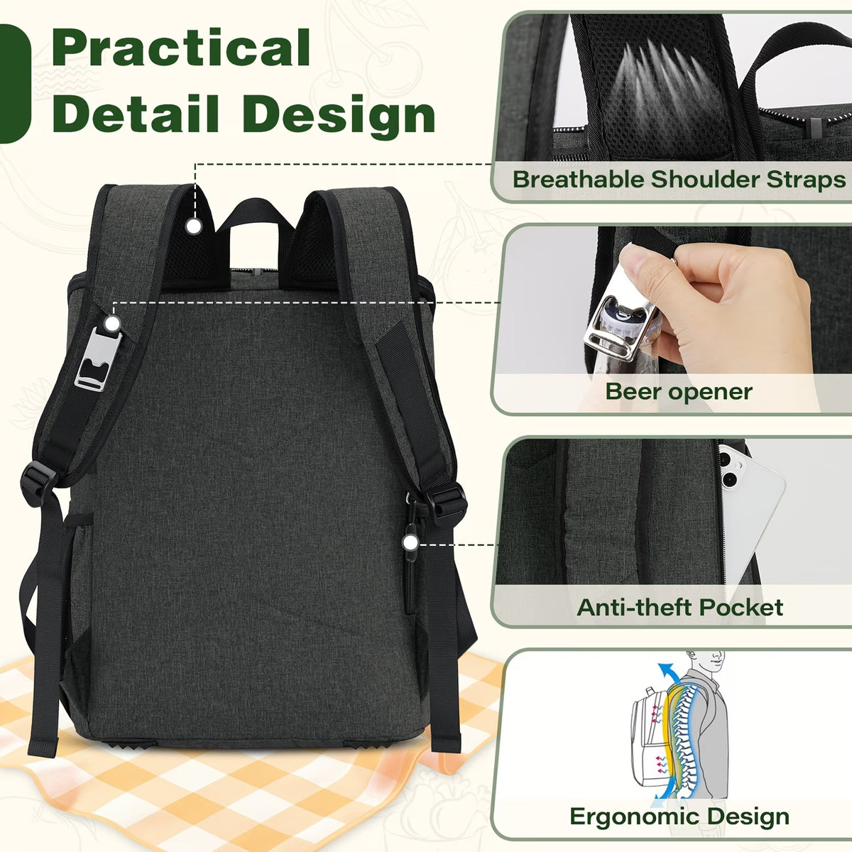 30L Heavy-Duty Waterproof Insulated Cooler & Trail Backpack