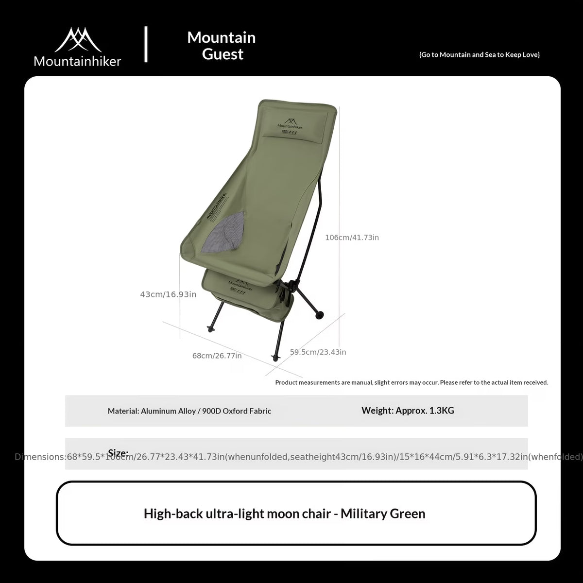 Ultralight High-Back Tactical Folding Camp Chair (150kg Capacity)