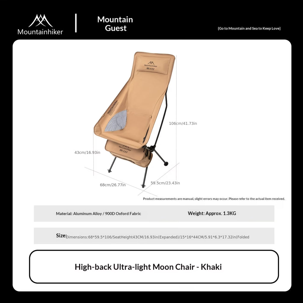Ultralight High-Back Tactical Folding Camp Chair (150kg Capacity)