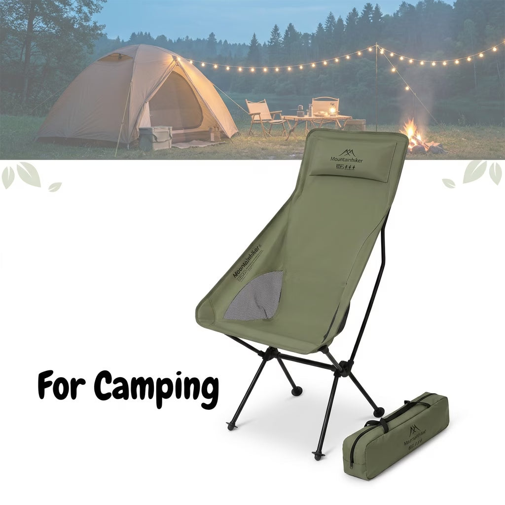 Ultralight High-Back Tactical Folding Camp Chair (150kg Capacity)